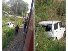 சற்று முன் முறுகண்டியில் ரயில் மோதி காருடன் சேர்ந்து தூக்கி வீசப்பட்ட தம்பதி! வீடியோ