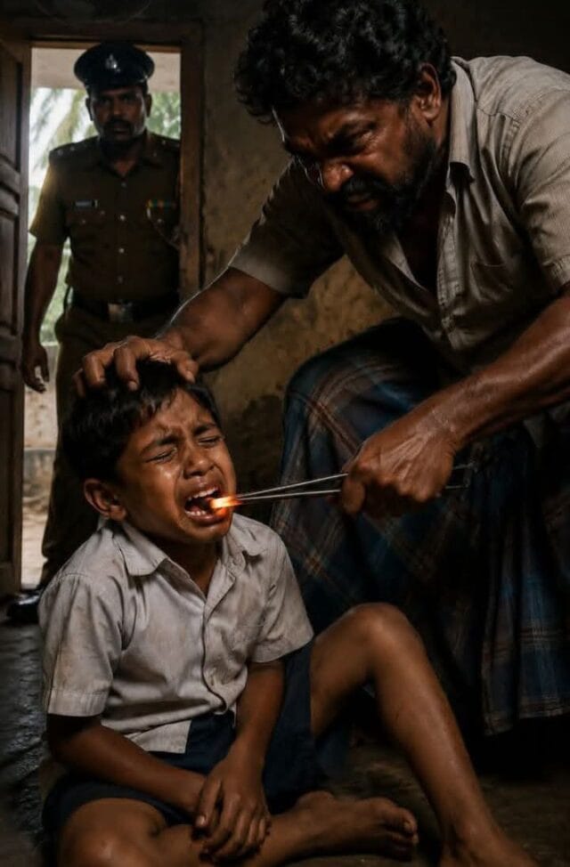 மட்டு’வில் சம்பவம்! பாடசாலையில் துாசணம் கதைத்ததற்காக தரம் 3 மாணவனின் வாயில் இரும்பு கம்பியால் சூடு வைத்த தந்தை கைது