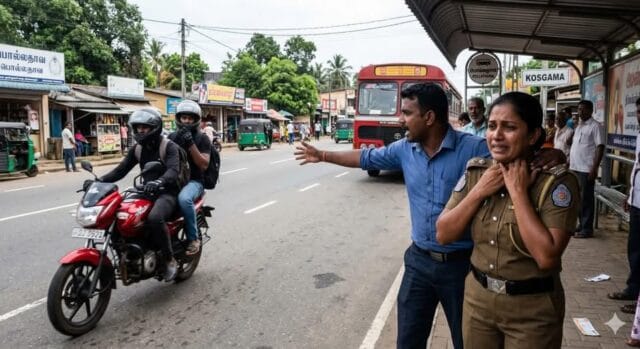 பொலிஸ் நிலையம் செல்ல காத்திருந்த பொலிஸ்காரியை கட்டிப் பிடித்து கேவலம் செய்து சங்கிலியையும் அறுத்துச் சென்ற காவாலிகள்! நடந்தது என்ன