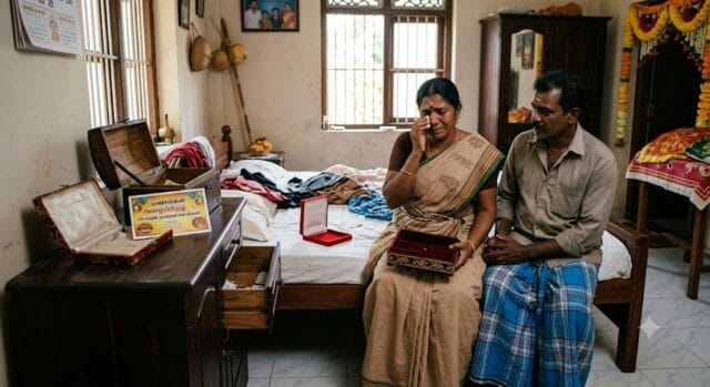 யாழில் வீடு ஒன்றில் 28 பவுண் நகைகள் கொள்ளை! கொண்டாட்டத்திற்கு செல்வதற்கு எடுத்து வைத்த நகைகளாம்!