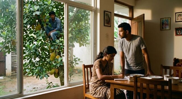 சிங்கள பகுதியில் கணவன் வந்த போது பலாமரத்தில் ஏறிப் பதுங்கியிருந்த கள்ளக்காதலன் பலாக்காய்யால் பிடிபட்டது எப்படி?