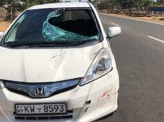 துவிச்சக்கர வண்டியில் சென்றவரை மோதித்தள்ளிய கார்; கிளிநொச்சியில் சம்பவம்