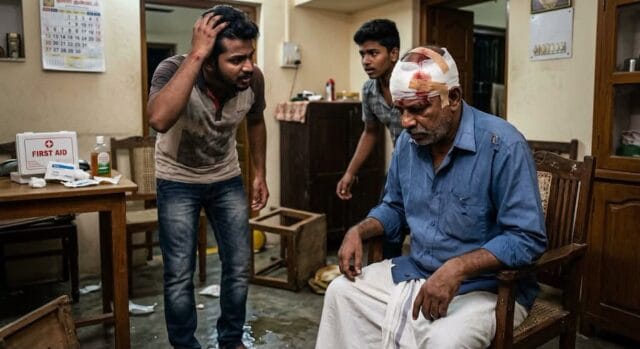 நிறை வெறியில் வந்த ஆசிரியரான அப்பாவுக்கும் மகன்களுக்கும் இடையில் ஏற்பட் மோதல்! அப்பாவுக்கு 47 தையல்கள் போடப்பட்டது!