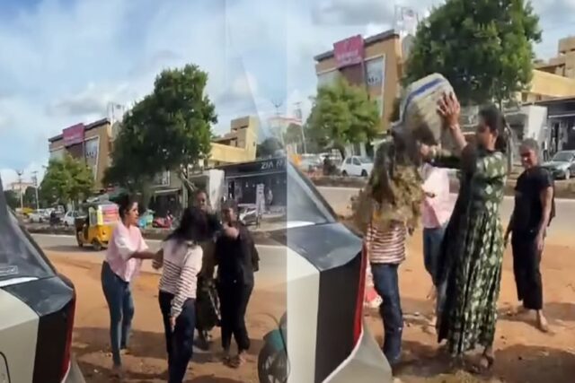 கணவருடன் கள்ளத்தொடர்பு; நடுரோட்டில் 23 வயது யுவதிக்கு சாணி ஊற்றி விளக்குமாறால் அடி! Video